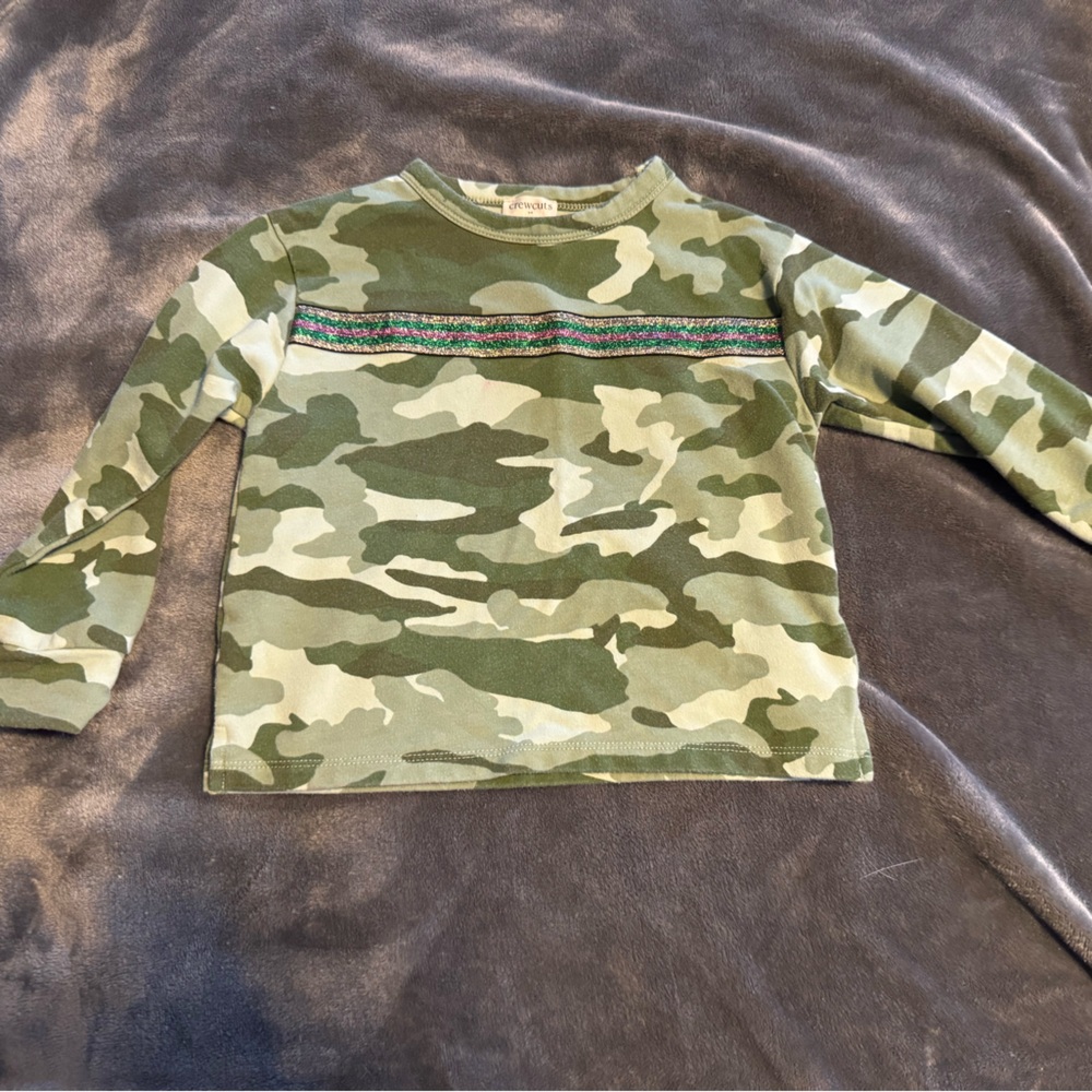 Crewcuts Green Camo Long Sleeve Tee